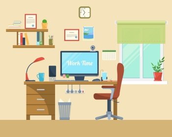 Flat of modern office vector image