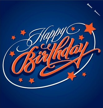 Happy birthday hand lettering vector image