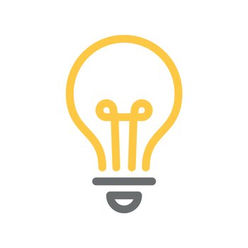 Light bulb icon line yellow and grey color Vector Image