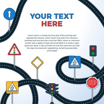 Road sign drive school flyer banner posters card Vector Image