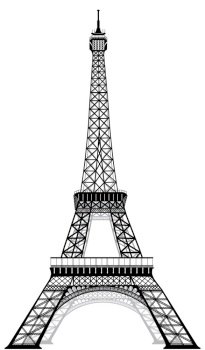 Silhouette of eiffel tower vector image