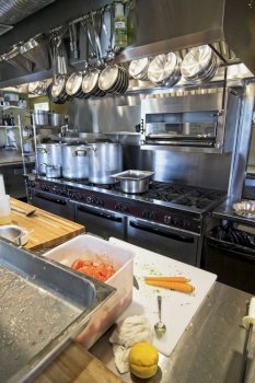 Working restaurant kitchen