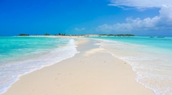 Sand bank in a Caribbean beach