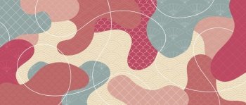 Japanese pattern background. Geometric template in traditional Japan style. Landscape background with Japanese pattern. Vector illustration