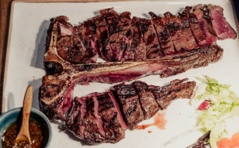 Excellent cuts of Argentine meat on a white plate