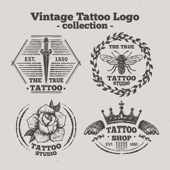vintage tattoo studio logo