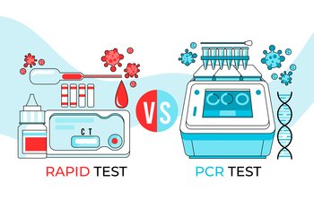 Rapid and pcr test coronavirus concept
