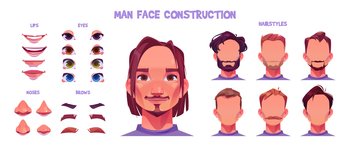 Man face set
