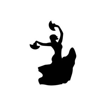 girl dancing traditional logo vector illustration logo design