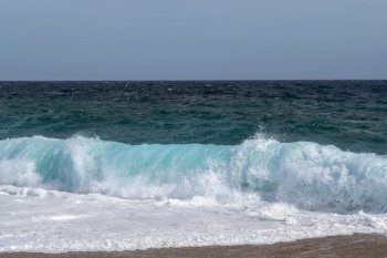 beach waves sea foam seascape sand