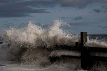 beach sea waves crash
