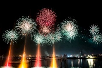 boat dubai fireworks marina night