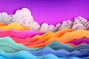 Clouds in paper style. Neural network AI generated art. Clouds in paper style. Neural network AI generated