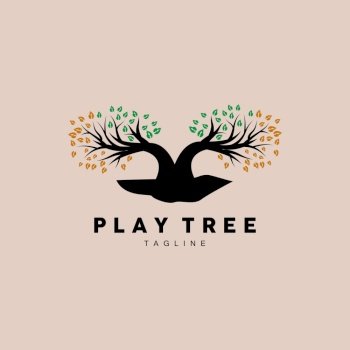 Tree Logo Design, Playground Vector, Education Tree Icon