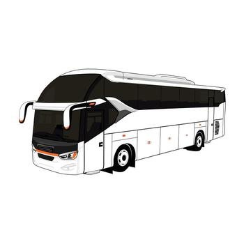 Realistic city transport. Indonesian intercity Bus vector on white background