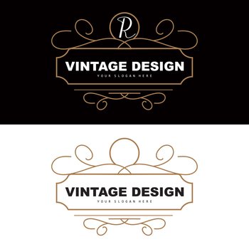 Retro Vintage Design, Luxurious Minimalist Vector Ornament Logo, With Mandala And Batik Style, Product Brand Illustration, Invitation, Banner, Fashion