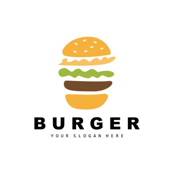 Burger Logo, Fast Food Design, Bread And Vegetables Vector, Fast Food Restaurant Brand Icon Illustration