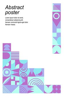 Colorful neogeometric poster. Modern vector abstract mesh advertising flyer. Neo geo template poster, brochure neo template