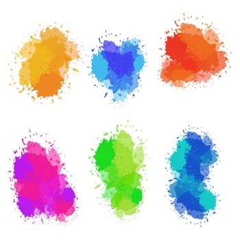 Watercolor vector ink design. Splashes, blots for your design. Vector illustration.