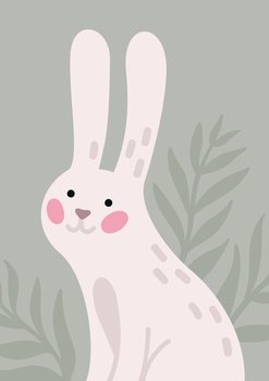 Bunny spring branches poster