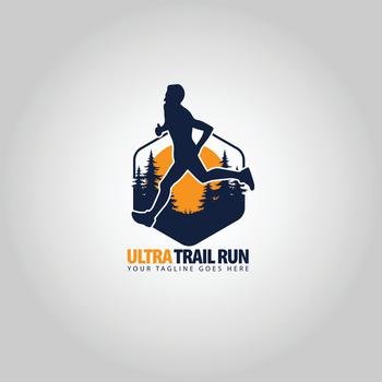 ultra trail run logo vector