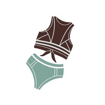 Sports swimsuit-two-piece. Vector Illustration. Bathing clothes . . Sports female swimsuit-two-piece. Bathing clothes. Vector Illustration.