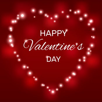 Valentine’s Day background with heart. Vector illustration. Banner or greeting card. Place for text. Romantic background.