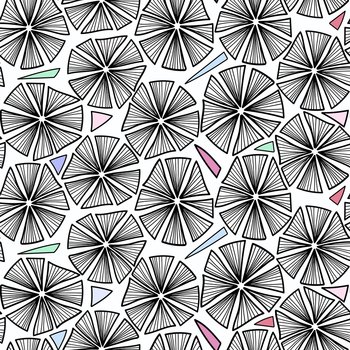 Abstract seamless pattern , hand drawn geometry elements. Abstract seamless pattern with doodle hand drawn flower