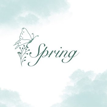 Beautiful gentle spring background with butterfly and clouds. illustration spring background with butterfly and clouds
