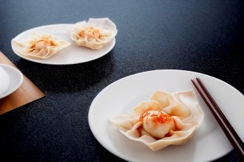 Delicious traditional wonton 3d illustrated