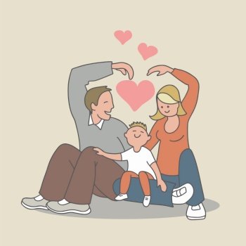 vector illustration of a happy family, mother father son ,complete prosperous family vector. vector illustration of a happy family, mother father son , complete prosperous family vector