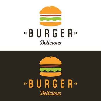 Burger logo,restaurant emblem,cafe,burger label and factory.Fast food.