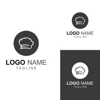 Chef hat logo for restaurant, cafe and online food delivery. Logo with vector design.