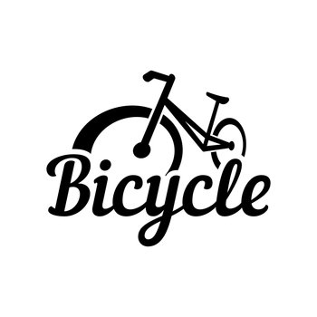Creative design geometric bicycle logo isolated background.Racing bicycle, competition, sport.