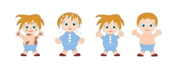 Baby Clean, dirty, shaggy, wet Vector illustration. Worksheet development baby. Preschool, school Cards for the development of children for image matching. For print and digital use.. Baby Clean, dirty, shaggy, wet Vector illustration. Worksheet development baby.