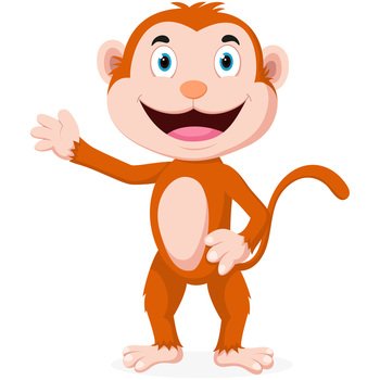cute monkey cartoon isolated on white background