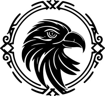 Parrot Head Logo Line Art Illustration. Vector illustration. Parrot Head Logo with ornament. Line Art Illustration