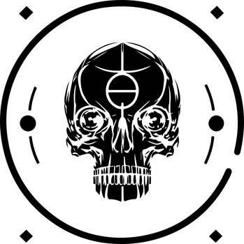 circuit board cyber skull symbol. Vector techno skull print.. circuit board cyber skull symbol. Vector techno skull print