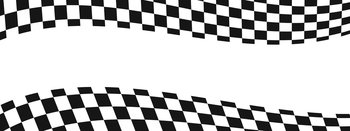Waving race flags background with copy space. Motocross, rally, sport car competition wallpaper. Warped black and white squares pattern. Checkered winding texture. Distorted chessboard layout.. Waving race flags background with copy space. Motocross, rally, sport car competition wallpaper. Warped black and white squares pattern. Checkered winding texture. Distorted chessboard layout