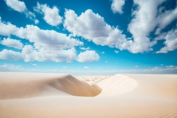 Desert sand minimalistic landscape. Atmospheric scenic dunes imaginary view. Generative AI.. Desert sand minimalistic landscape. Atmospheric scenic dunes imaginary view. Generative AI
