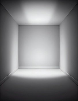 White empty studio room backdrop, created with generative AI