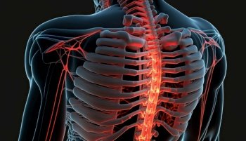 x-ray anatomical human spine back pain Generative AI.