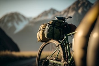 bike cycle trip bag packing Generative AI.