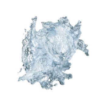 Blue water splash isolated on white background. Cut out graphic design element. Aqua, liquid, dynamic and motion. Realistic splashing water. 3D rendering. Blue water splash isolated on white background. Cut out graphic design element. Aqua, liquid, dynamic and motion. Realistic splashing water. 3D rendering.