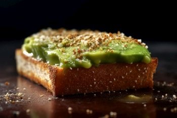 Sliced Avocado toast with sesame seeds on it Generative AI