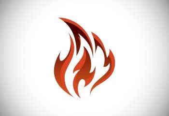 Fire flame logo icon. Oil and gas industry logo design concept.
