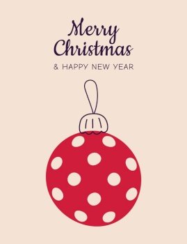 Pickleball Merry Christmas and Happy New Year greeting card, poster, holiday cover. Christmas pickleball ball. Vector illustration.