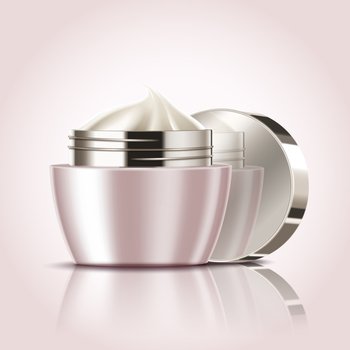 Blank cream jar, cosmetic container mockup for design uses in 3d illustration. Blank cream jar