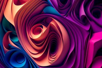 Abstract festive background with burning fantastic swirl.   Surreal 3d  wallpaper background.  Generative AI
