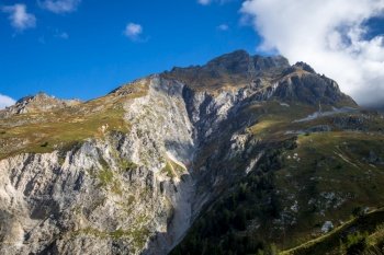Mountain landscape in Pralognan la Vanoise. French alps. Mountain landscape in French alps